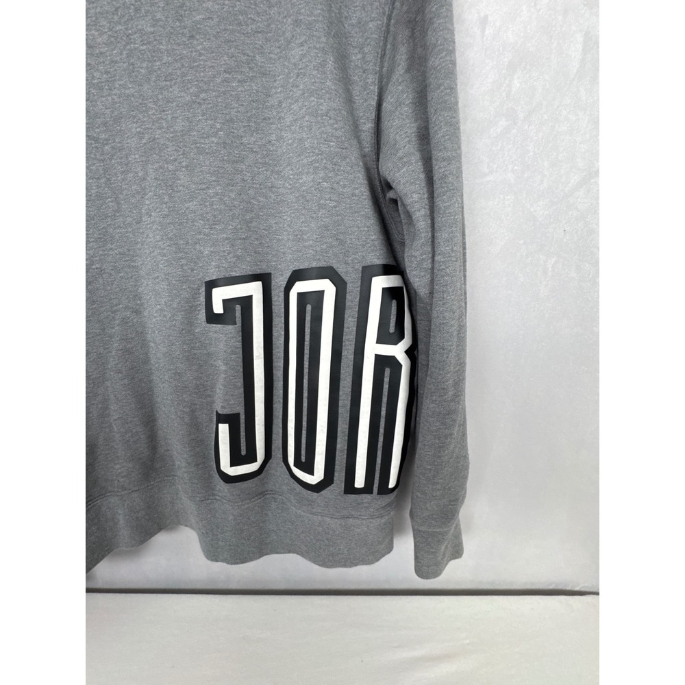 Jordan‎ DNA Wrap Around Logo Pullover L Hoodie Gray Black Spellout Jump Man Goat - Picture 3 of 10